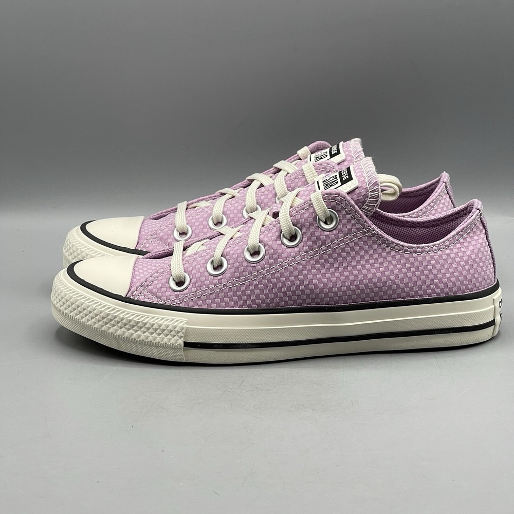 Converse Women's 5 Sneakers Purple Lavender Checked Low Top CTAS A11627C - Picture 7 of 10